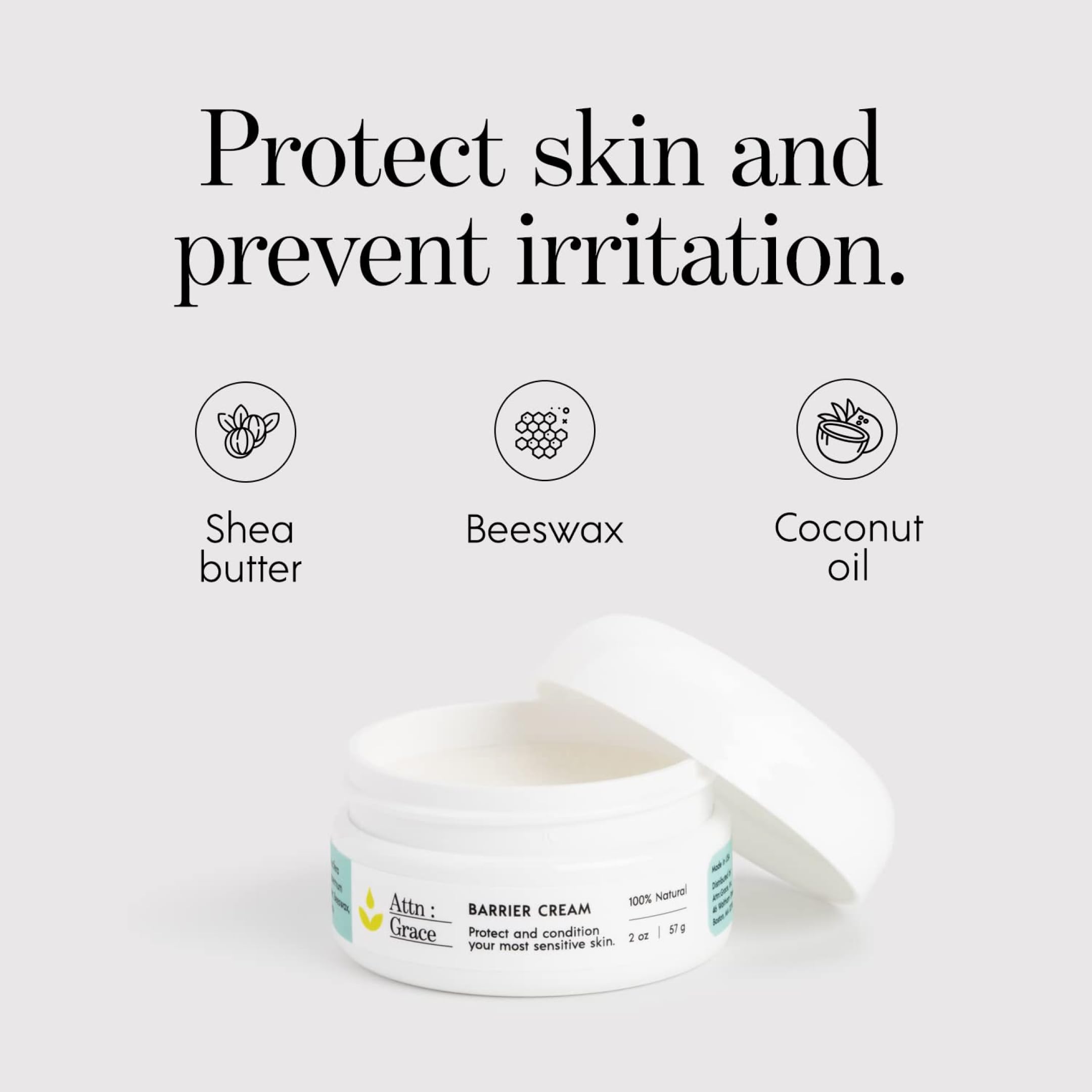 ATTN GRACE Barrière Crème, cire d abeille pour barrière protectrice durable.