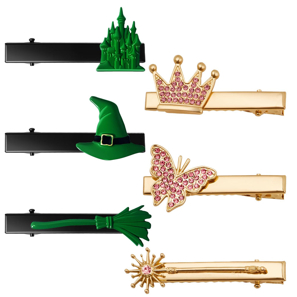 Attyxfica clips-cheveux-sorciere-balai-vert, ajout festif et durable à la coiffure.