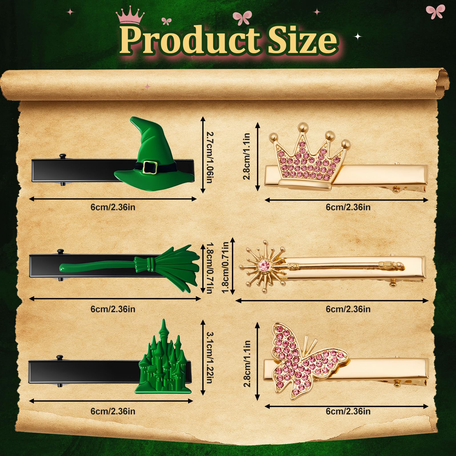 Attyxfica clips-cheveux-sorciere-chapeau, parfait pour cosplay et fête.