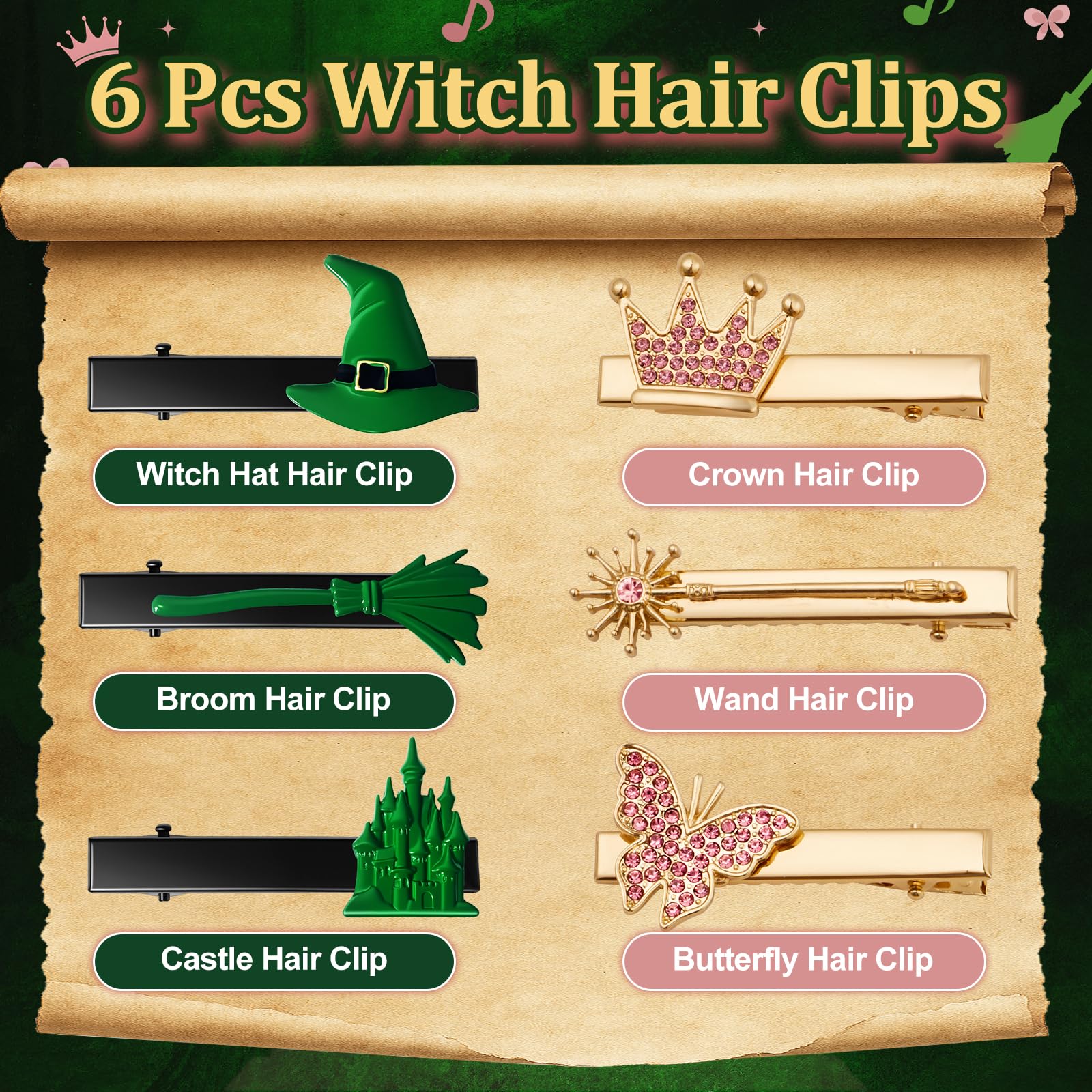 Attyxfica clips-cheveux-sorciere-chateau, idéale pour un look féerique.