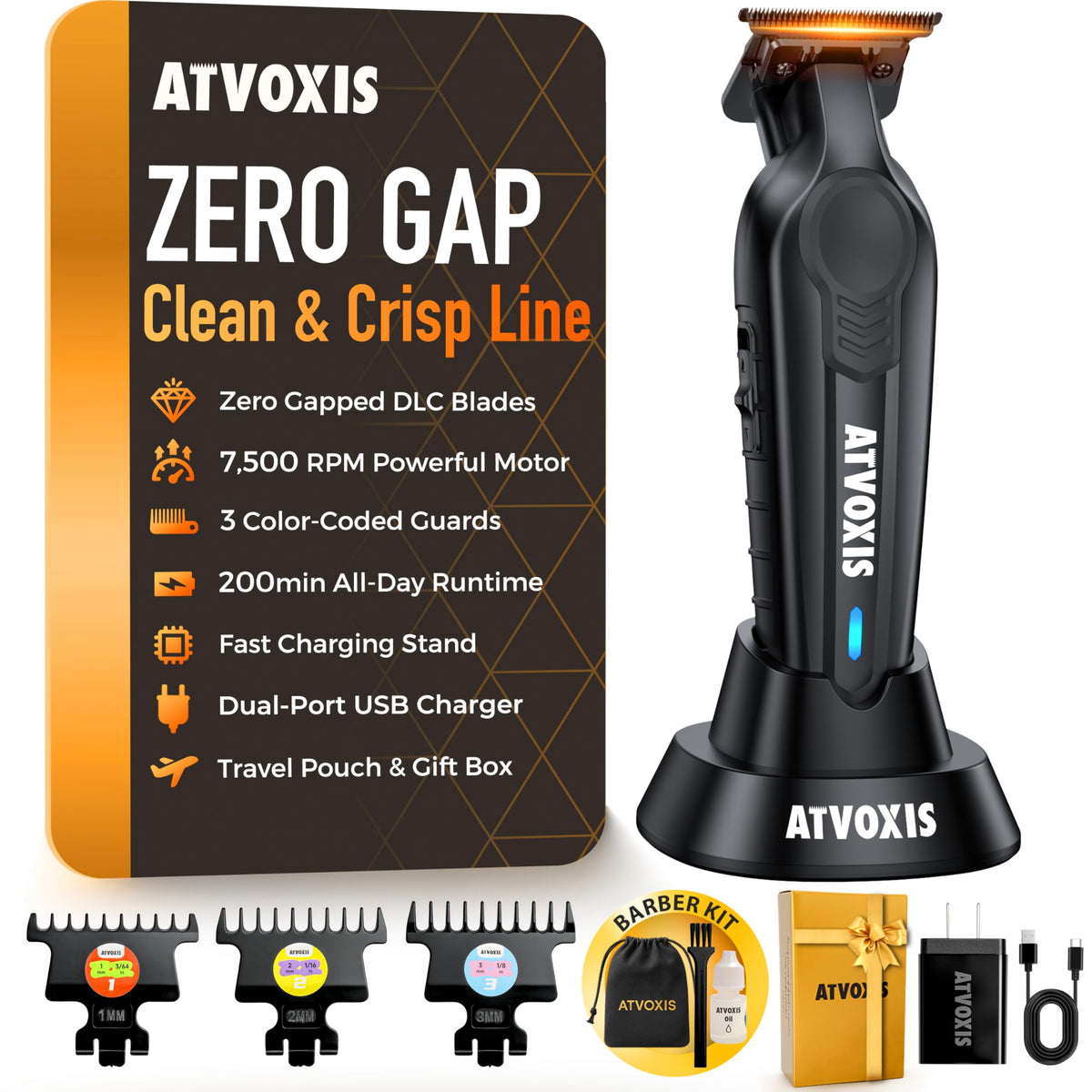 ATVOXIS Trimmer avec lame DLC pour une coupe précise et durable.