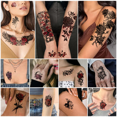 ATYDKUG tatouage temporaire fleurs botanique dos, allure délicate