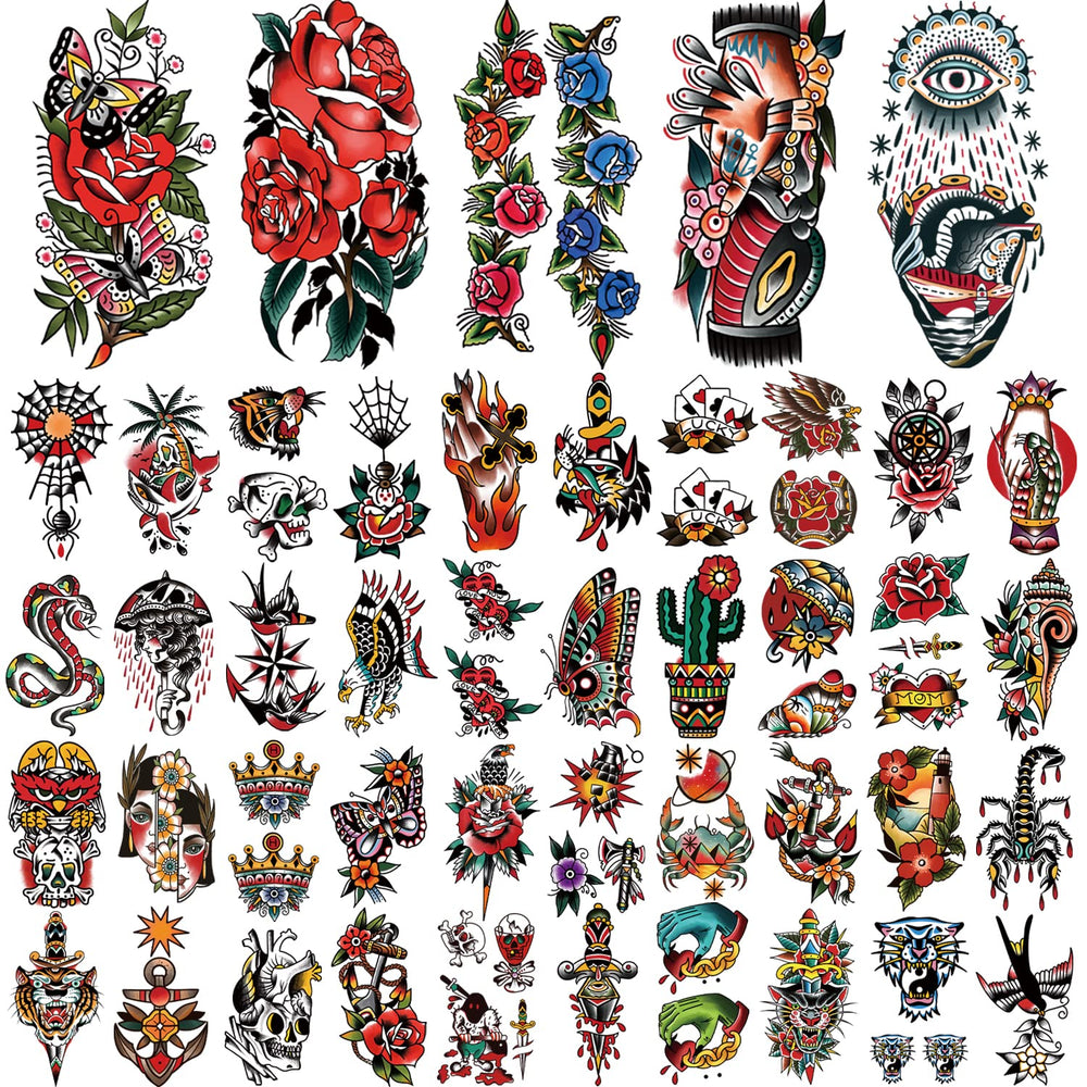Atydkug tatouage temporaire grandes tailles couvre-bras et épaules