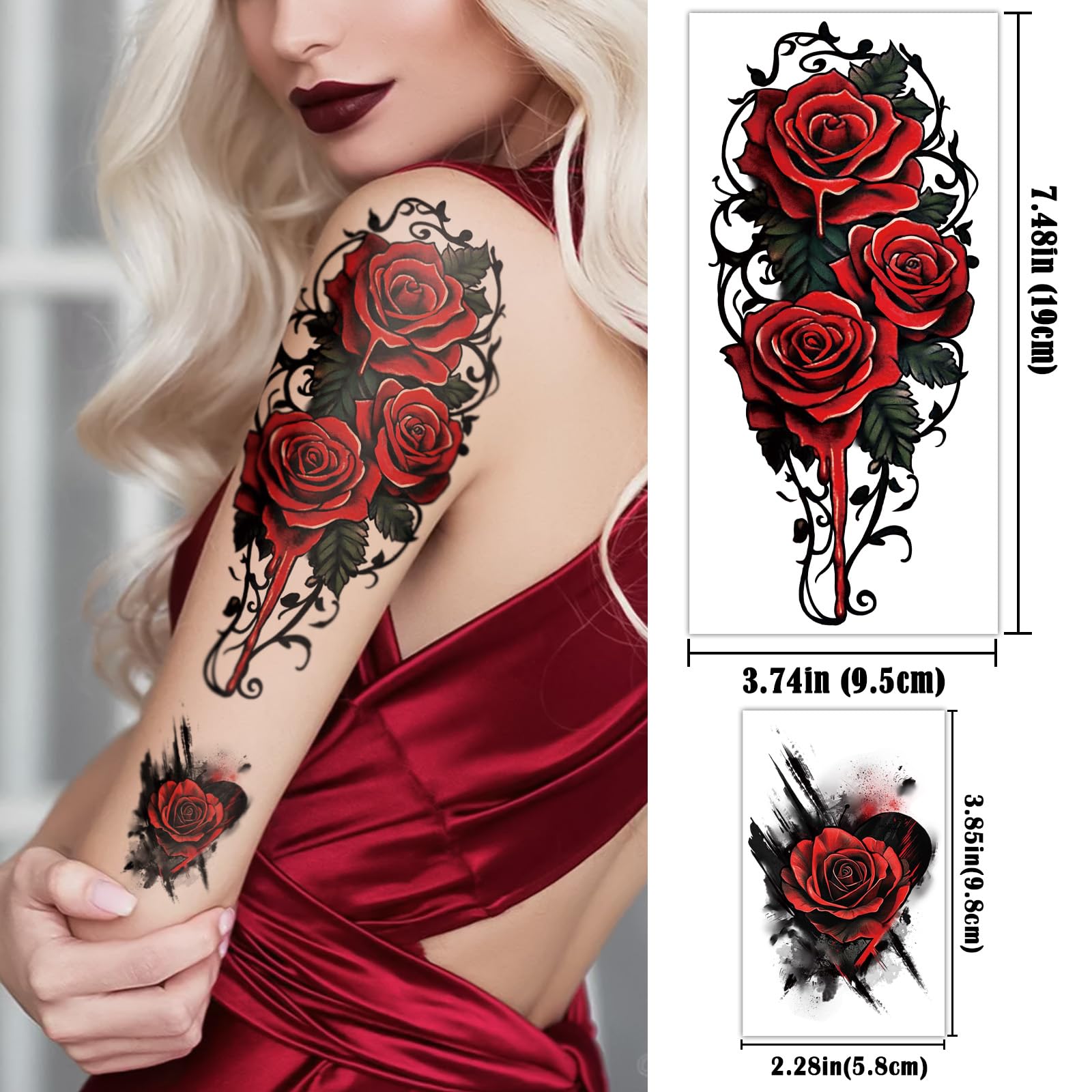 ATYDKUG tatouage temporaire motif-gothique-retro, allure sombre et moderne