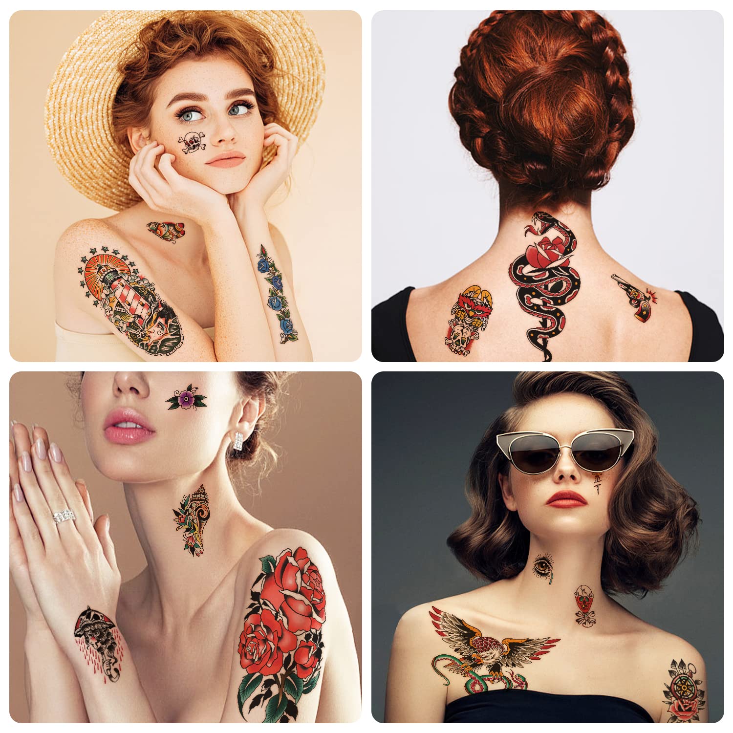 Atydkug tatouage temporaire motifs variés plus de 500 designs réalistes