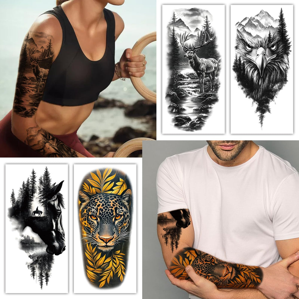 Tatouage temporaire Atydkug crâne noir pour un effet rebelle sur le bras.