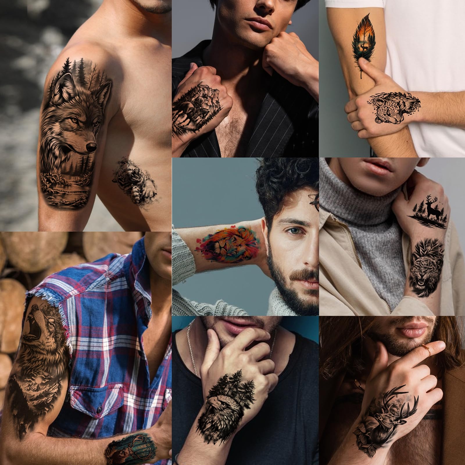 Tatouage temporaire Atydkug ours grand pour un style sauvage et amusant.