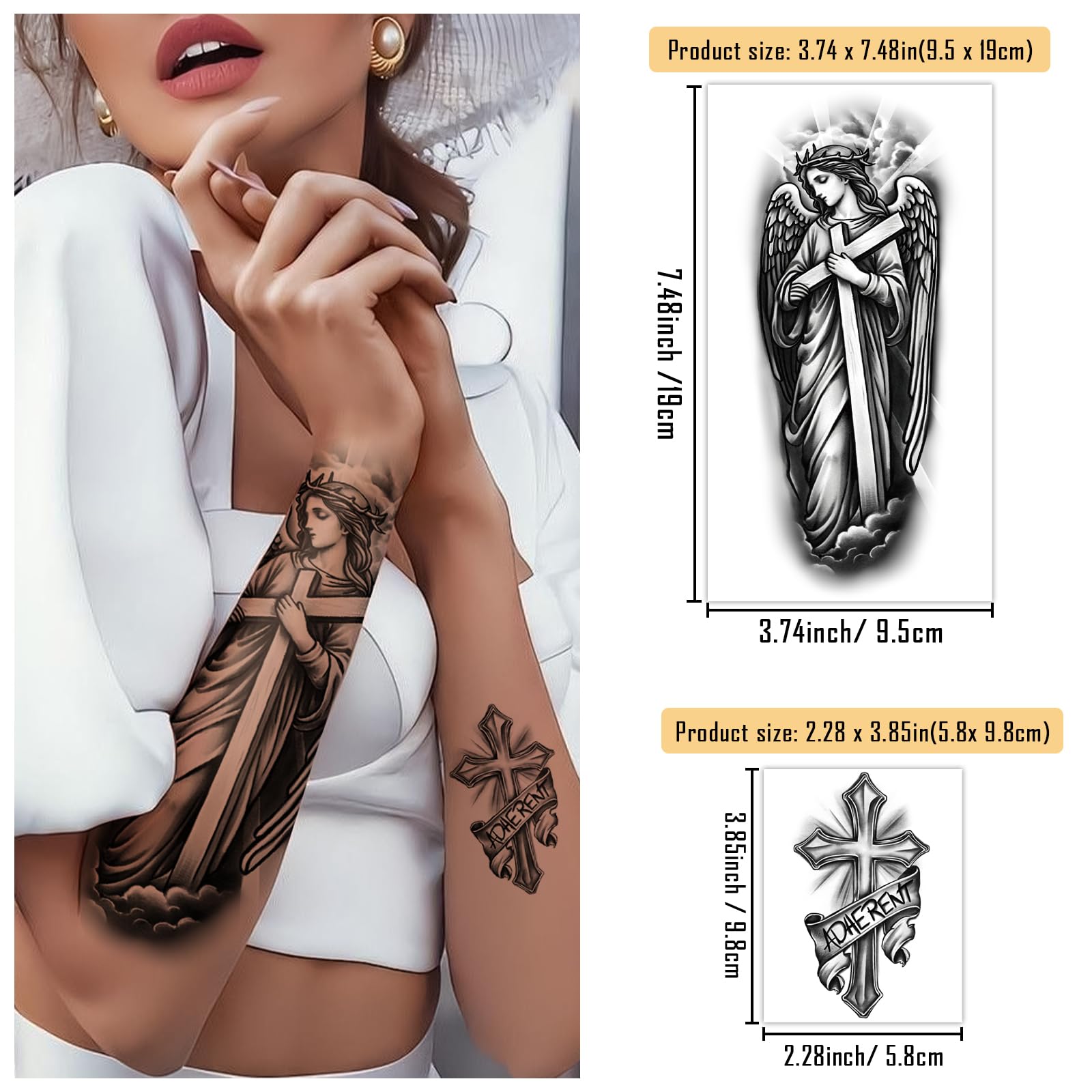 Atydkug tatouages temporaires – faciles à appliquer sur bras, épaules, dos et jambes.