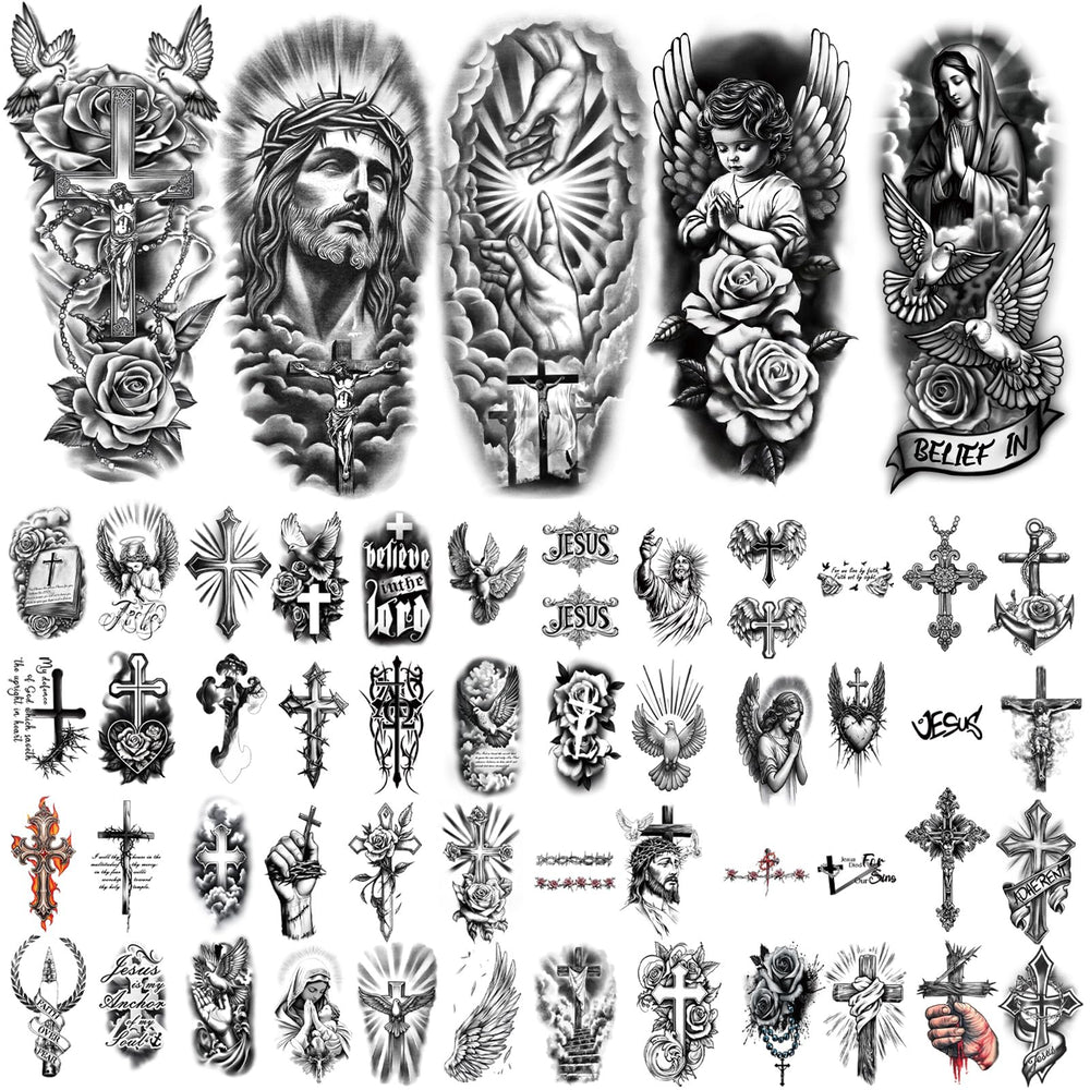 Atydkug tatouages temporaires – grandes feuilles 17 pour une couverture étendue.