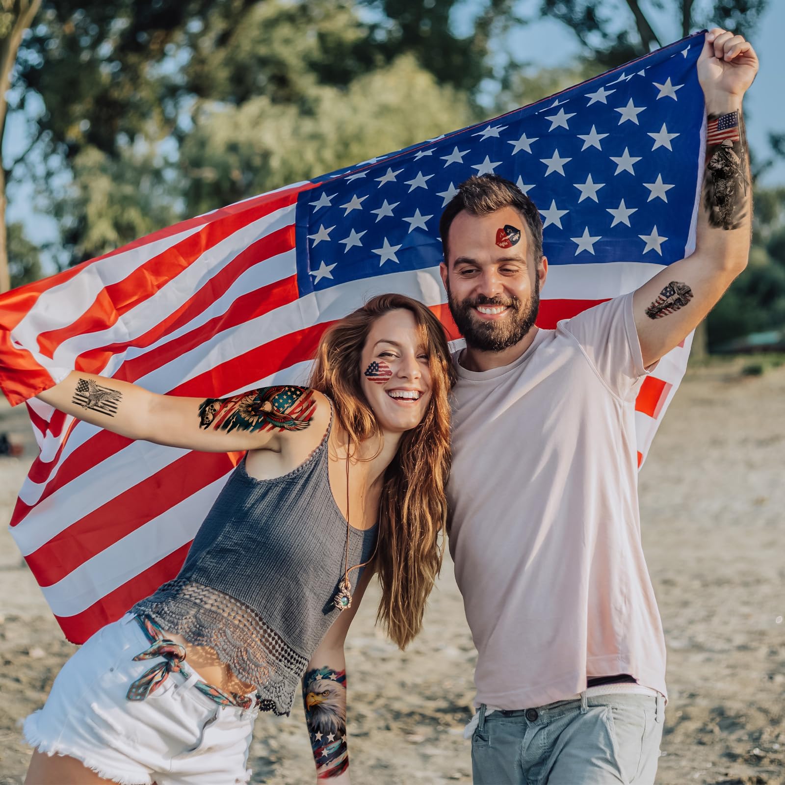 Motifs patriotiques variés Atydkug pour personnaliser votre look