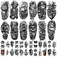 ATYDKUG tatouage temporaire pirate grand format sur bras pour un style audacieux et durable