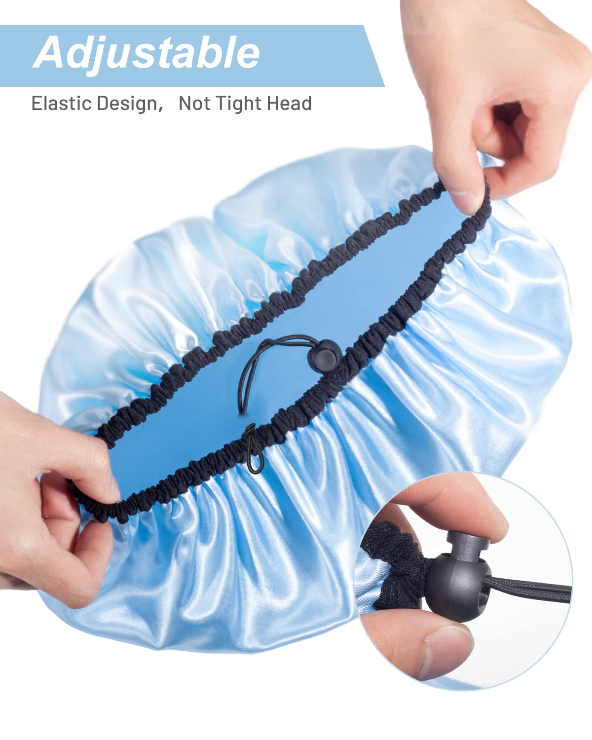 Auban bonnet-douche double-couche imperméable protège les cheveux pendant la douche.