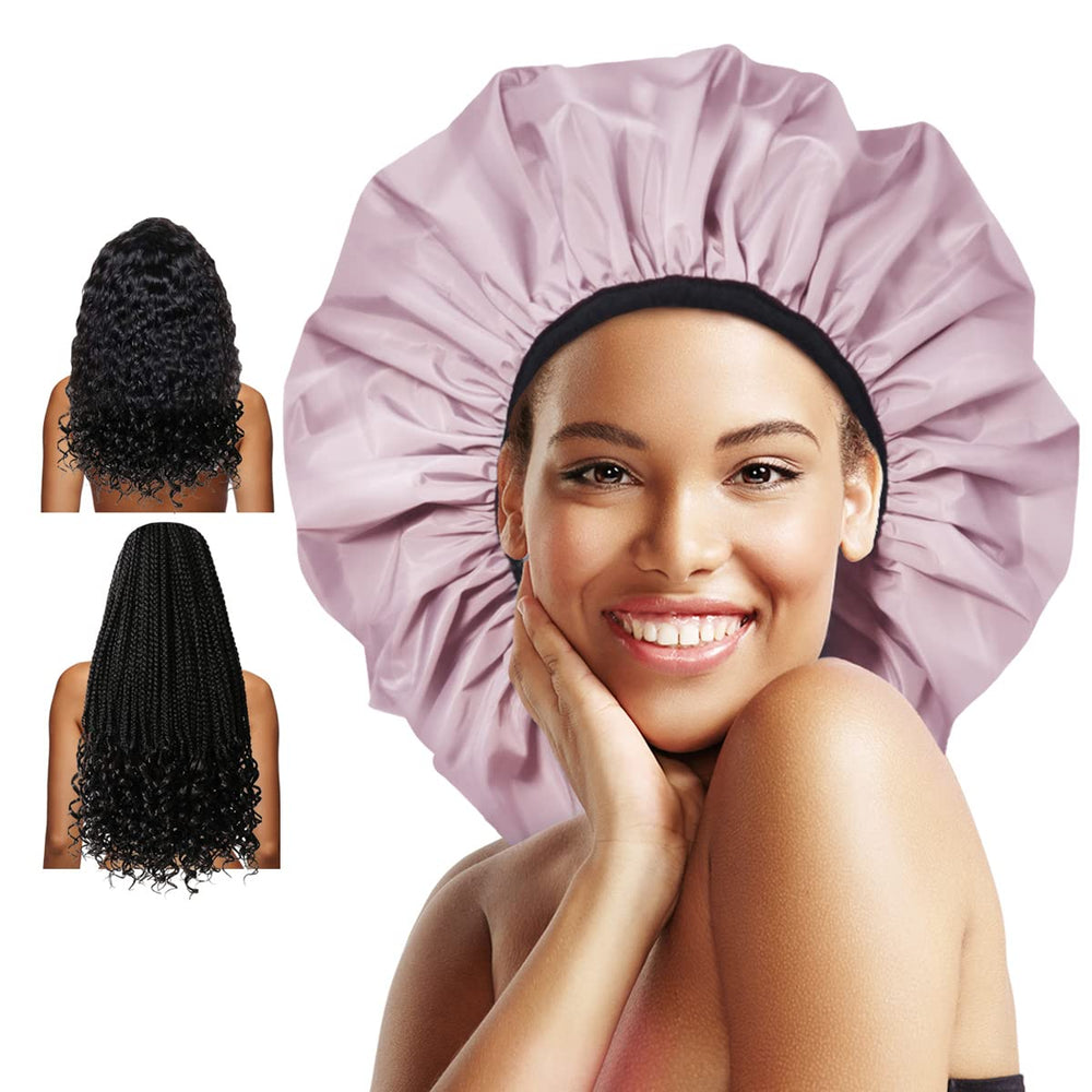 Auban Charlotte de douche extra-large, protège les coiffures longues lors de la douche.