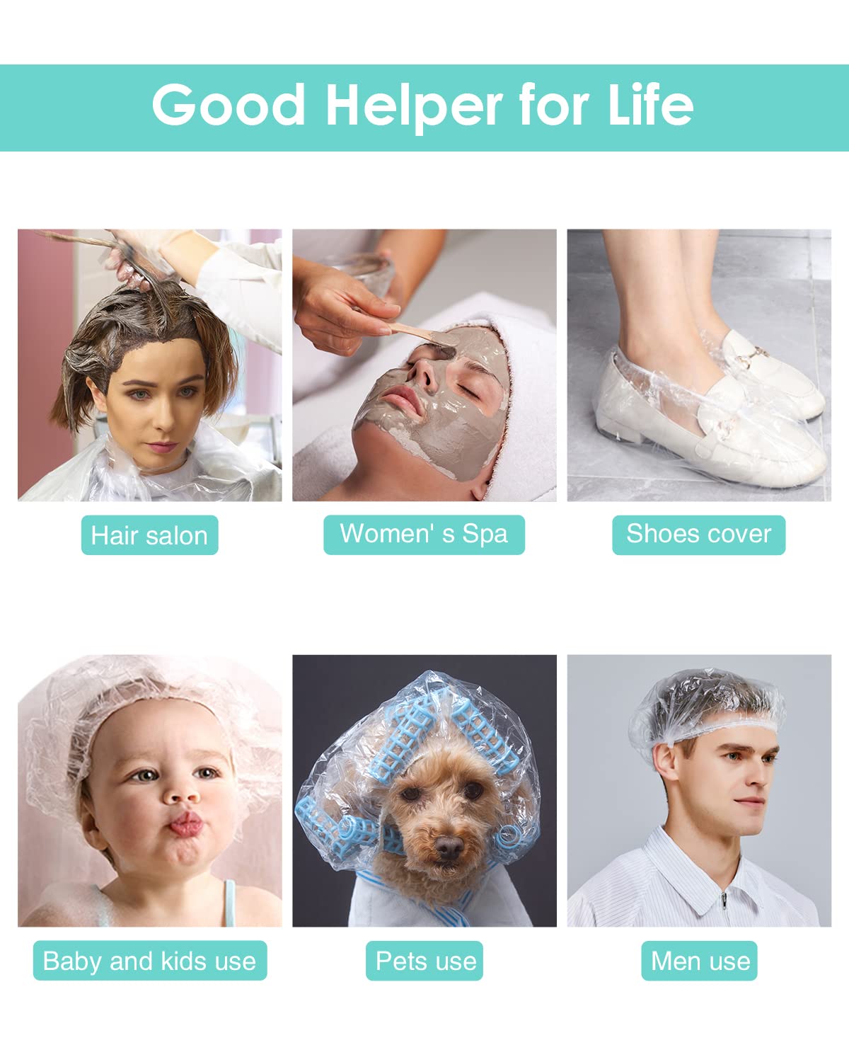 Auban travel-friendly shower cap, compact and hygienic for on-the-go.