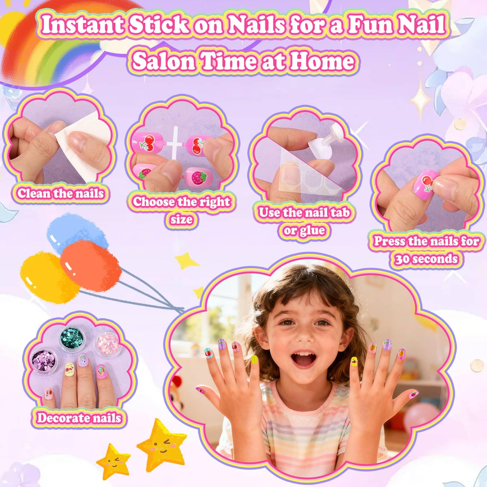 Audab accessoires ongles, pince à ongles et lime inclus pour une finition propre