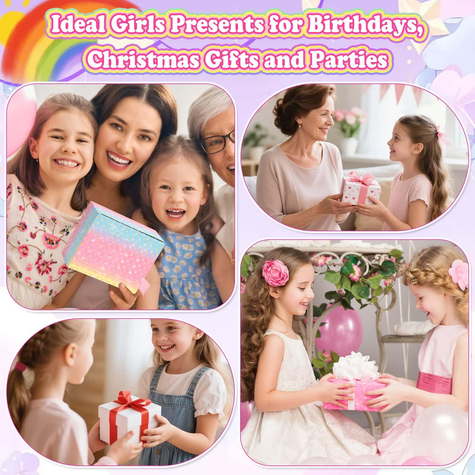 Audab coffret cadeau ongles enfants, idéal pour fêter Noël ou anniversaire