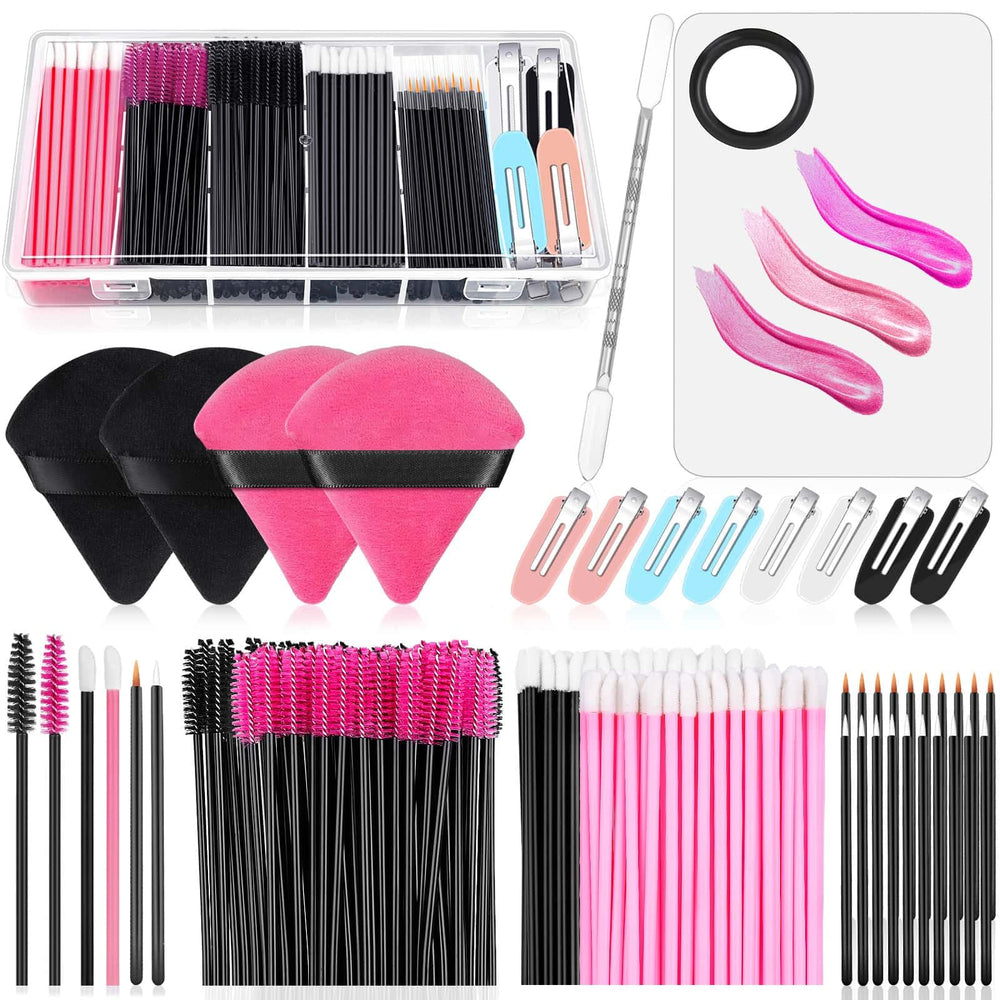 Audab kit applicateurs jetables etui transparent : rangement clair et hygiénique pour le maquillage.