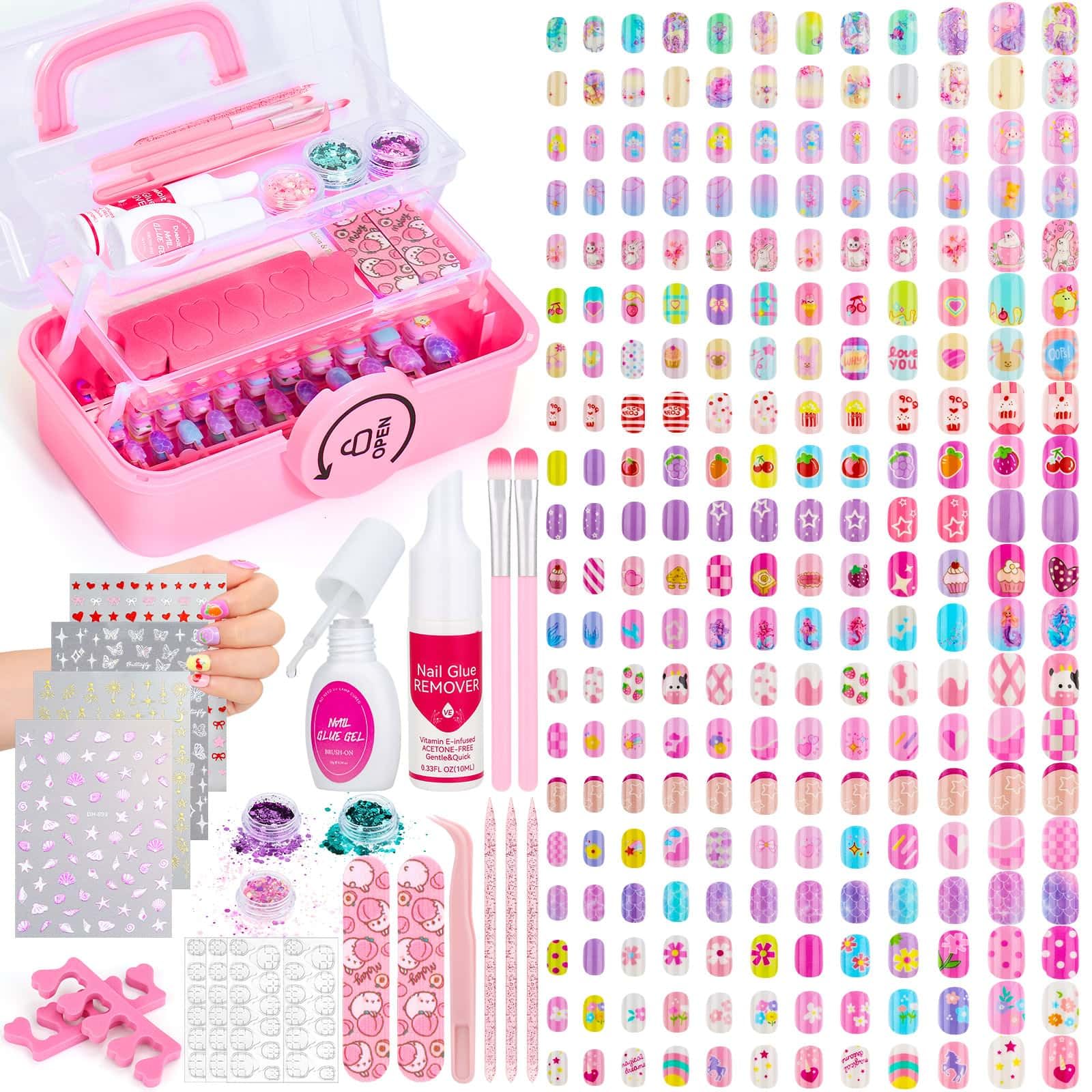 Audab kit ongles pour enfants avec rangement pratique pour les voyages