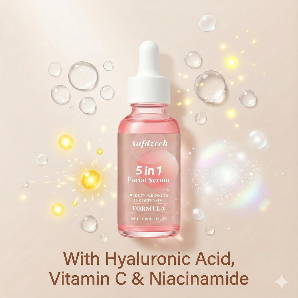 Effet éclat peau après application avec le sérum Aufdzceh 5 en 1.