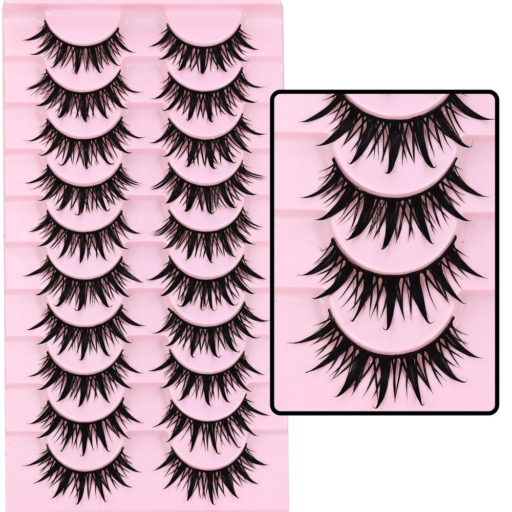 AUGENLI cils manga 16 mm, effet dramatique idéal pour costumes inspirés manga et fêtes.