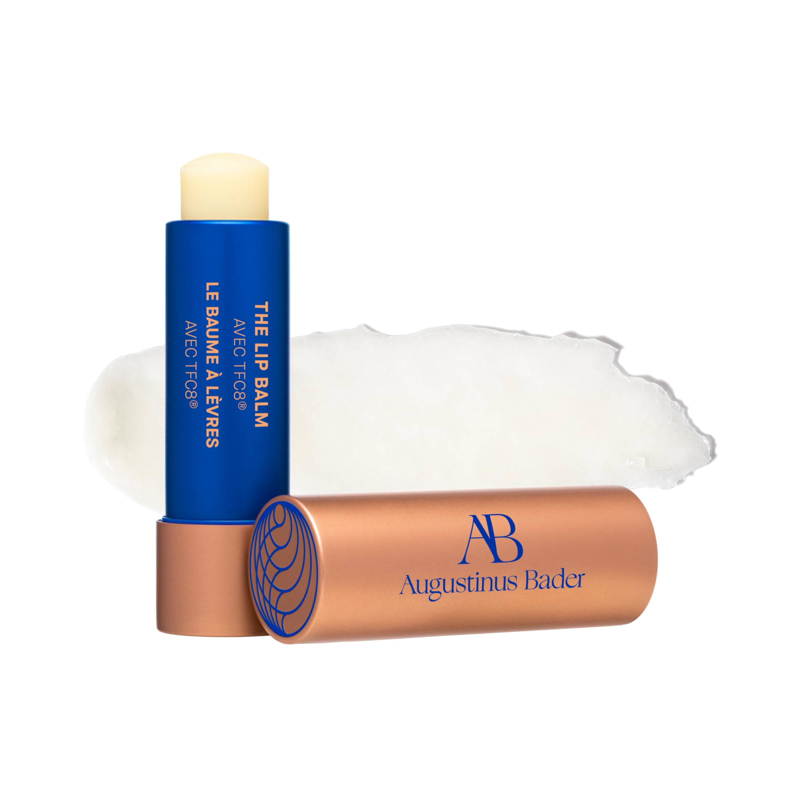 Baume à lèvres Augustinus Bader, texture-onctueuse pour hydratation rapide.