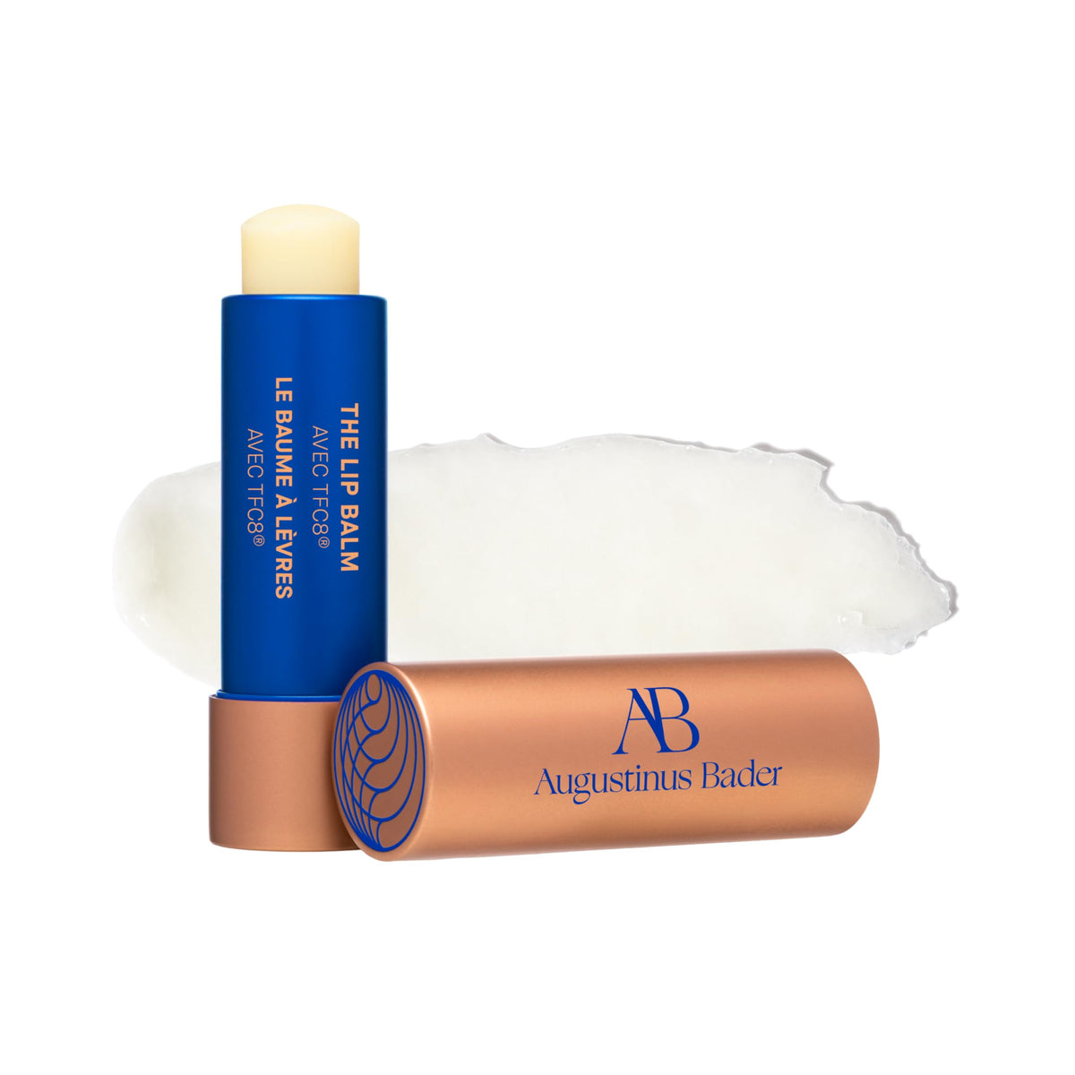 Baume à lèvres Augustinus Bader, texture-onctueuse pour hydratation rapide.