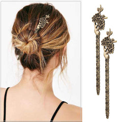 AUHOKY baguettes cheveux bronze 03, décorations détaillées pour coiffures.