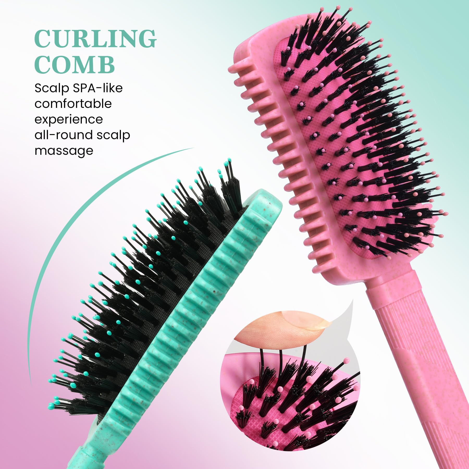 Brosse Auhrjomra facilite le modelage et le coiffage des boucles.