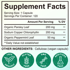 AUIWQWFI: Gelules chlorophylline pour neutraliser les odeurs internes.