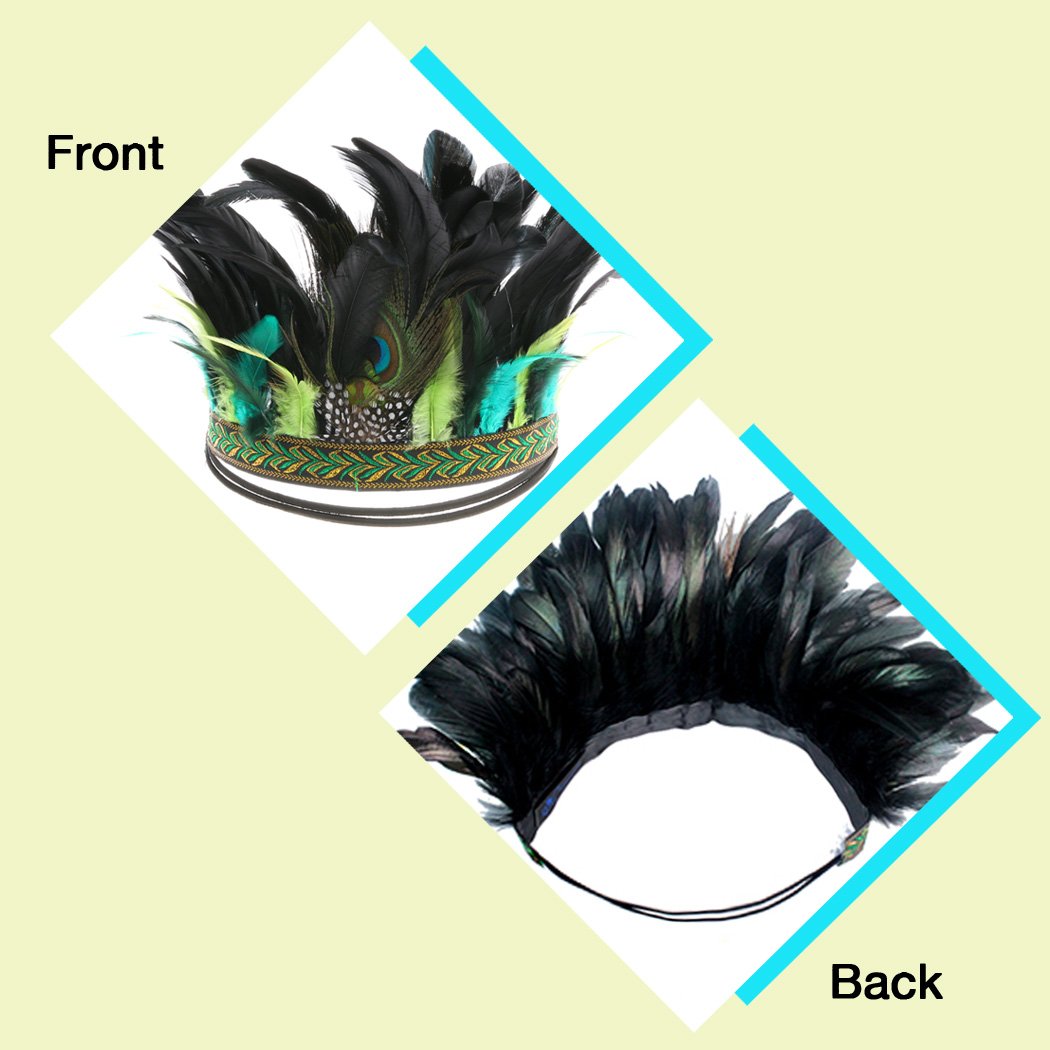 Aukmla déco cheveux paon vert – ornement bohème idéal pour festival.
