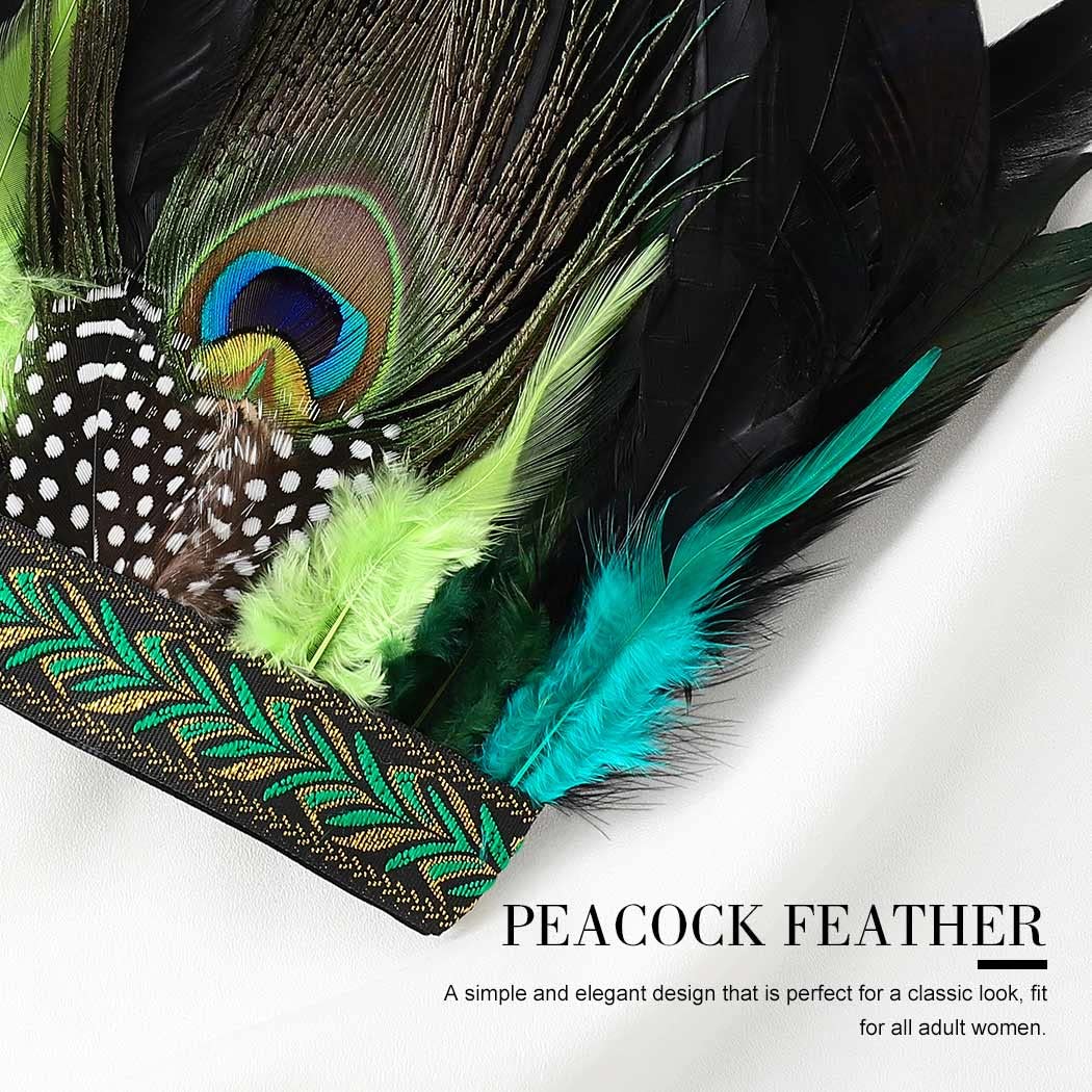 Aukmla fascinateur paon vert – élément de costume pour ouvertures et cérémonies.