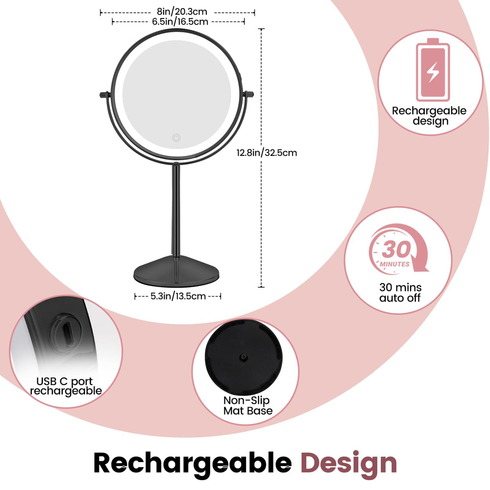 Miroir AumVum recharge via Type-C inclus