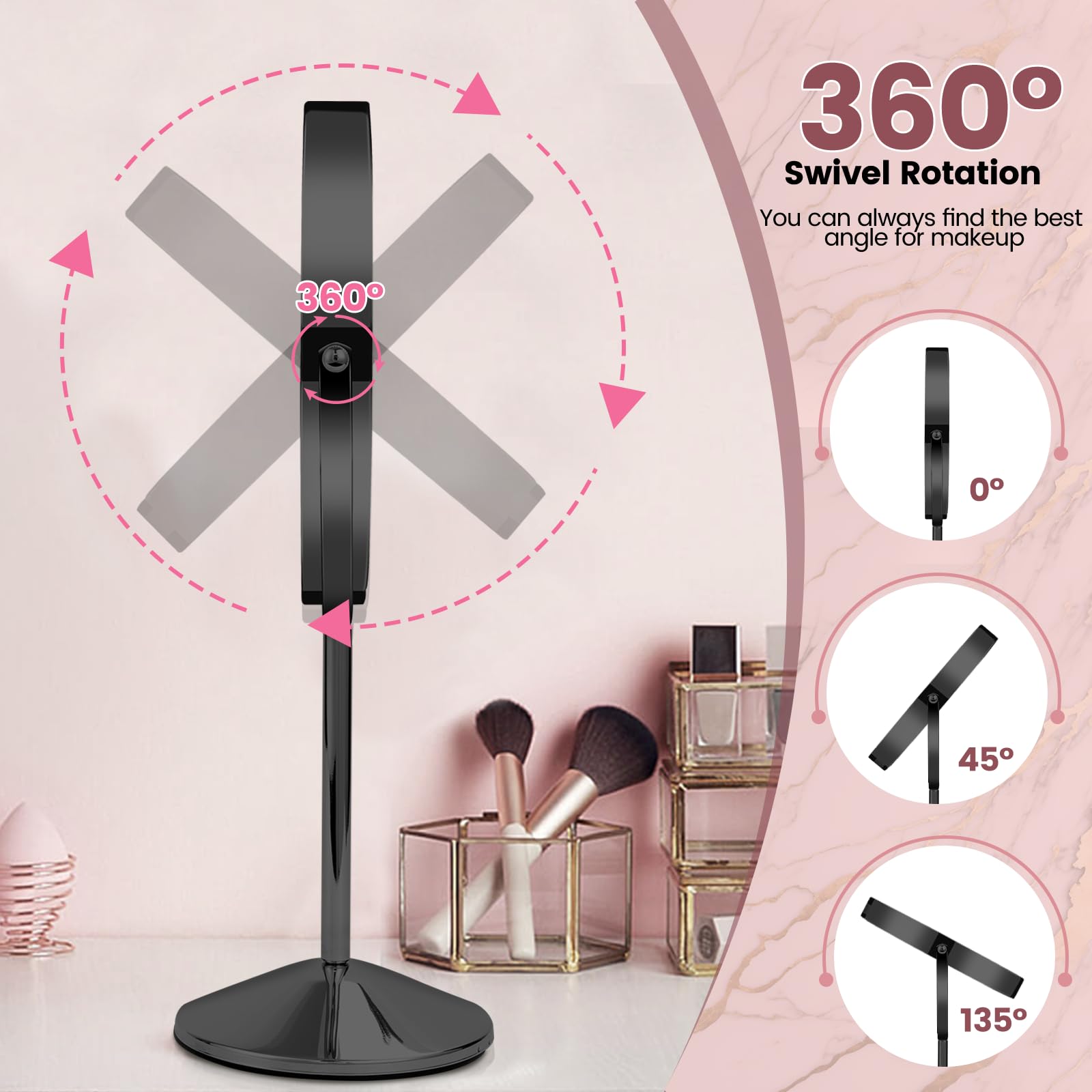 Miroir AumVum LED 54 LED pour un éclairage homogène