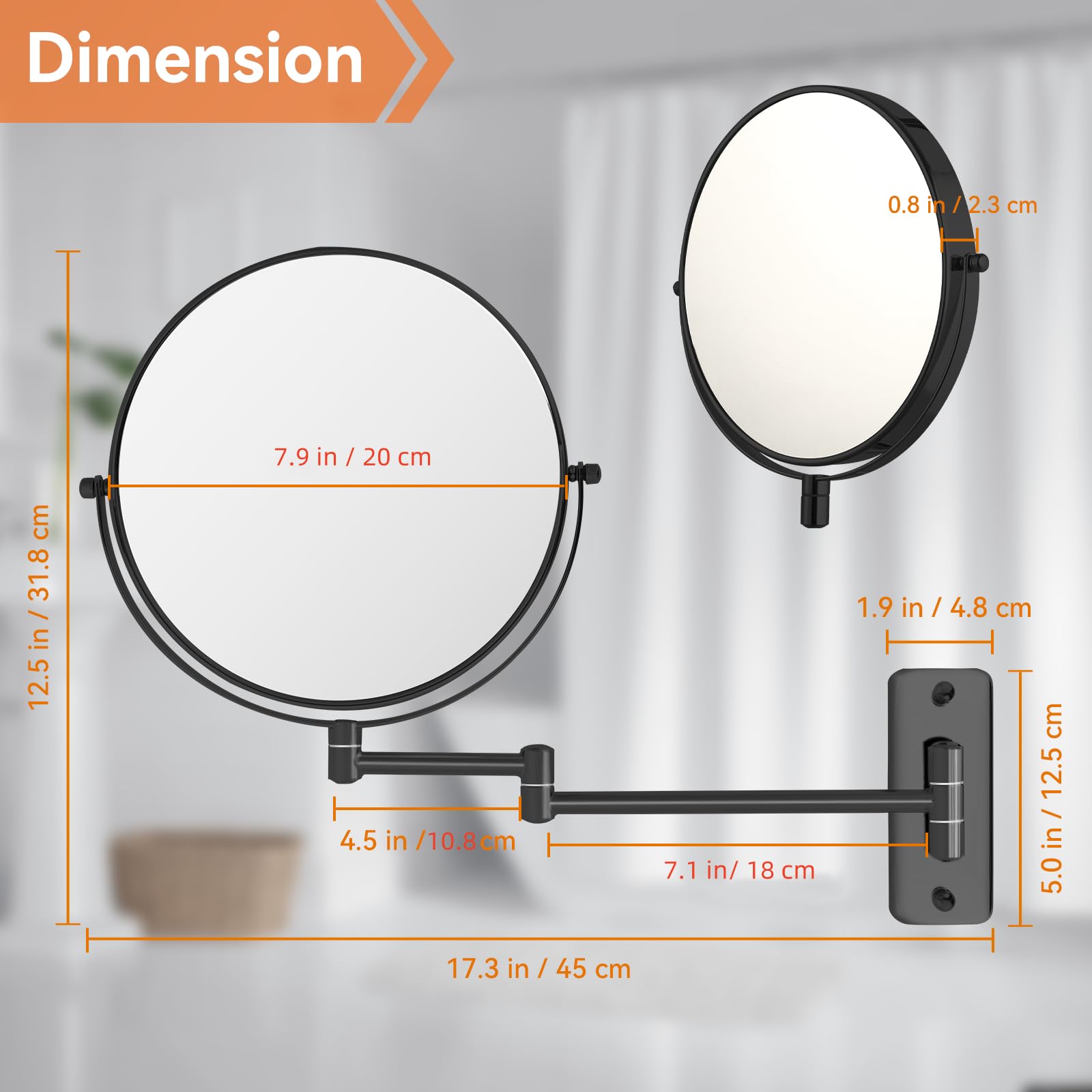 Rotation à 360° du miroir AumVum pour un angle optimal