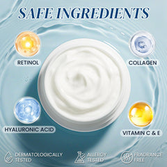 Aunpoos Crème Retinol Collagène Texture Hydratante – pénètre rapidement sans effet gras.