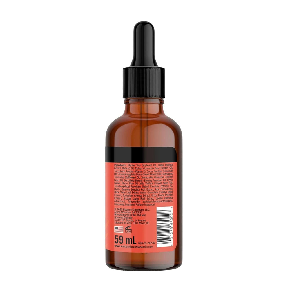 Aunt Jackie's Batana Jojoba Riz Elixir, emballage compact et pratique.