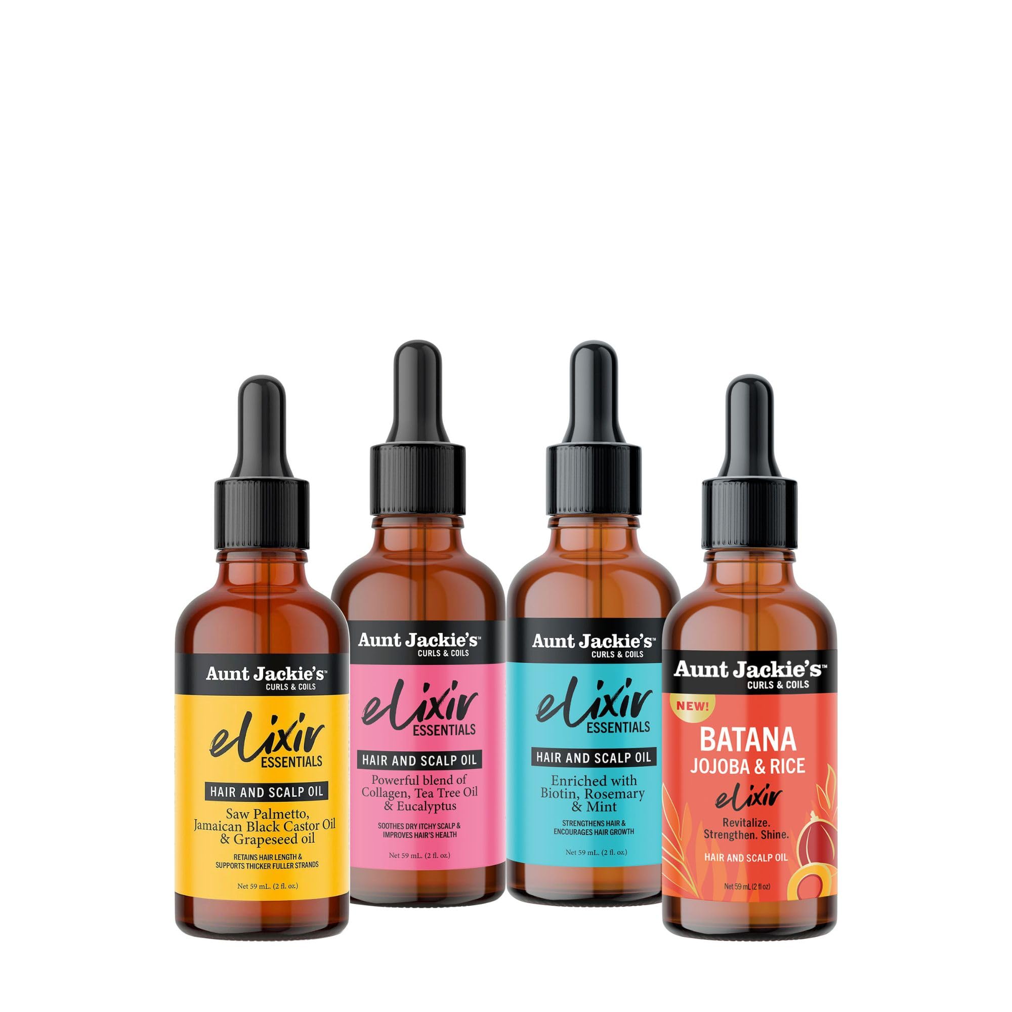 Aunt Jackie's Batana Jojoba Riz Elixir, texture veloutée qui gaine les cheveux.