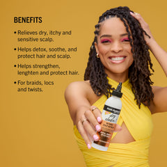 Aunt Jackie's Braid + Twist — hamamélis agit pour detoxifier et apaiser le cuir chevelu