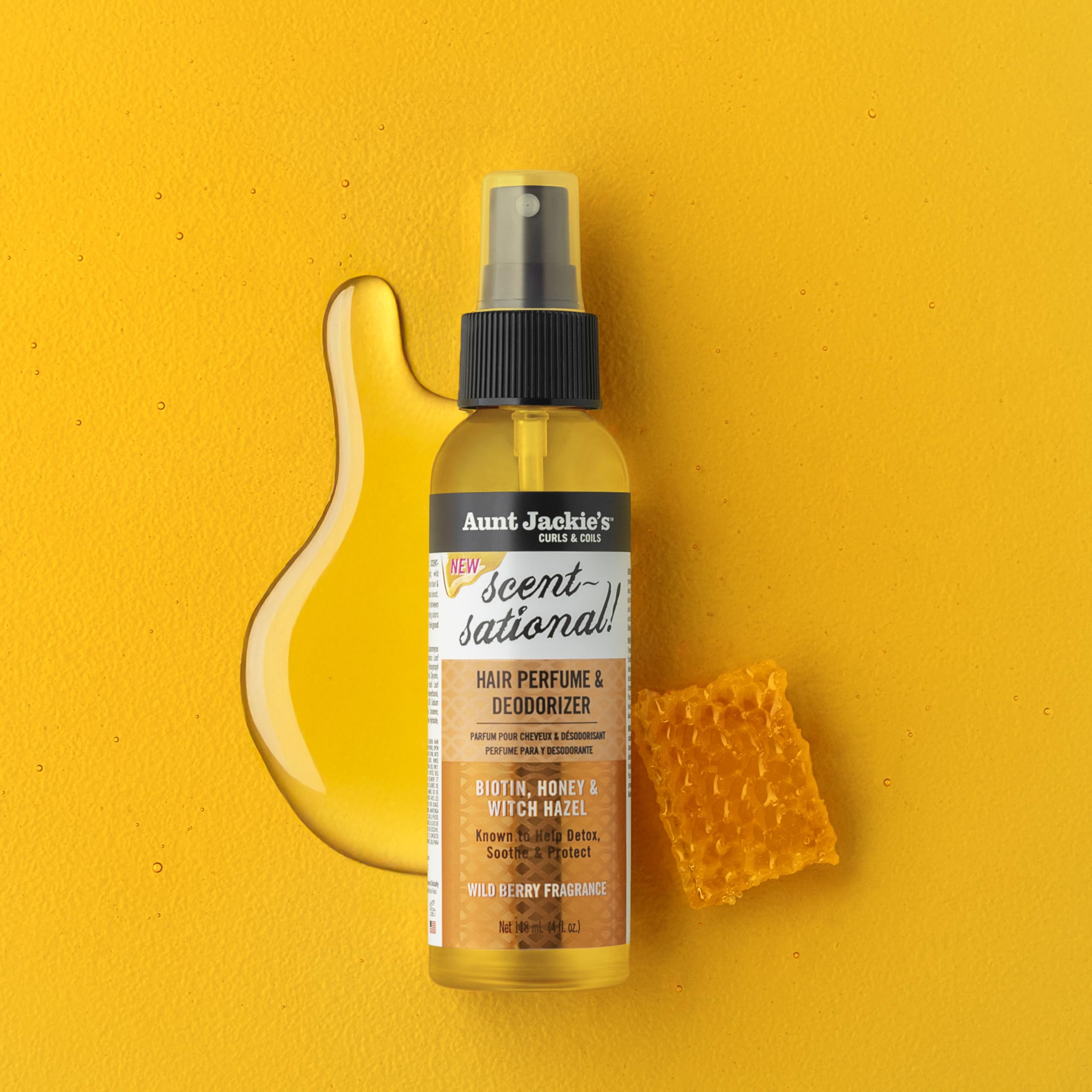Parfum durable Aunt Jackie's sur cheveux, sensation fraîche durable.