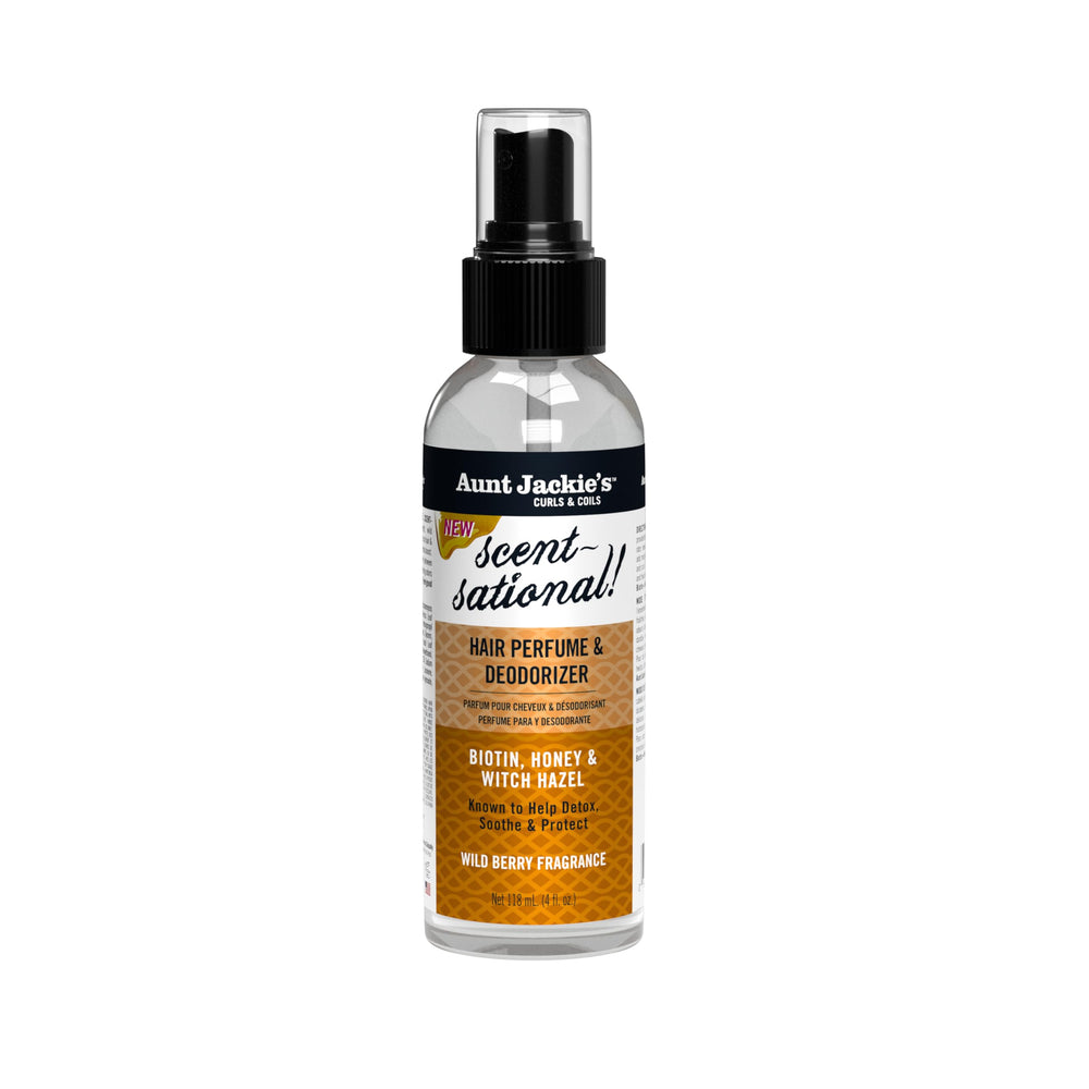 Parfum pour cheveux Aunt Jackie's Scent-Sational en flacon, parfum durable.