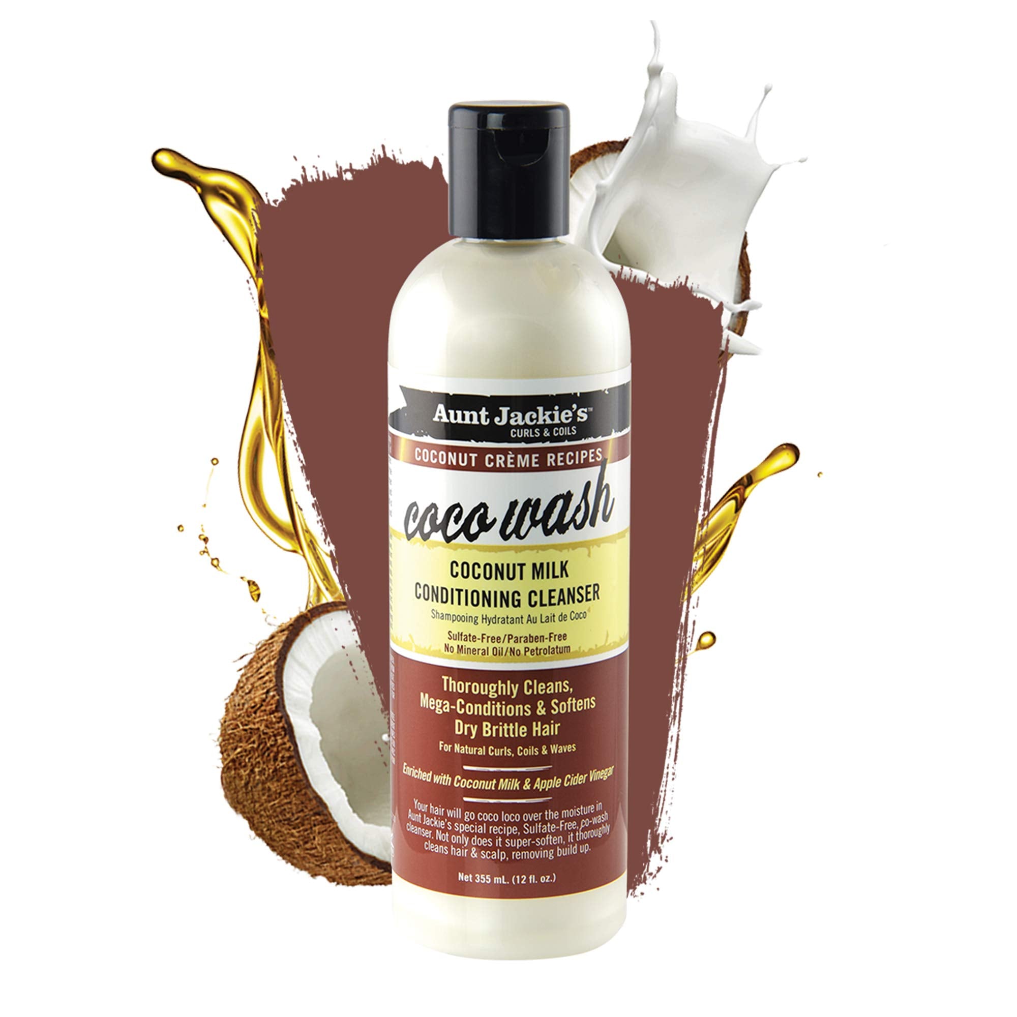 Aunt Jackie's Coco Wash lather close-up shows conditioning action for curly hair