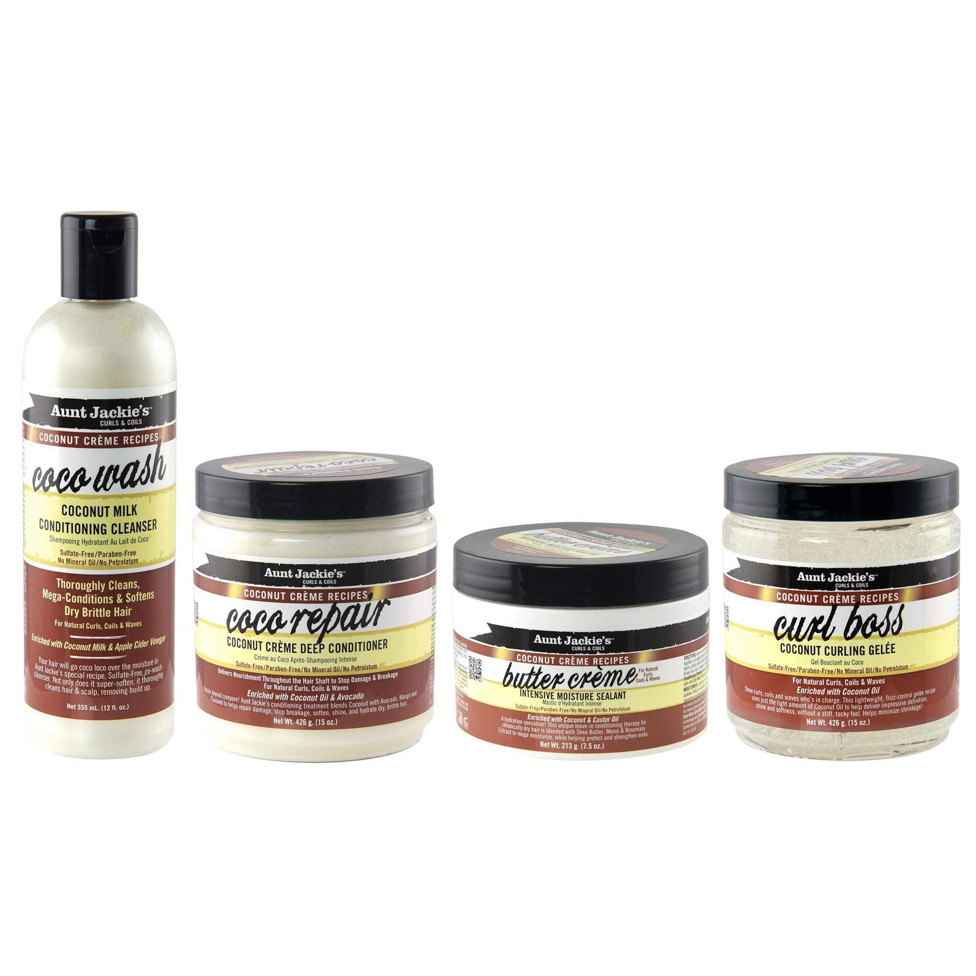 Aunt Jackie's Coco Wash softening after wash highlights refreshed, hydrated hair