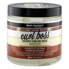 Aunt Jackie's Curl Boss Gel noix de coco, définition éclatante sans rigidité pour boucles naturelles