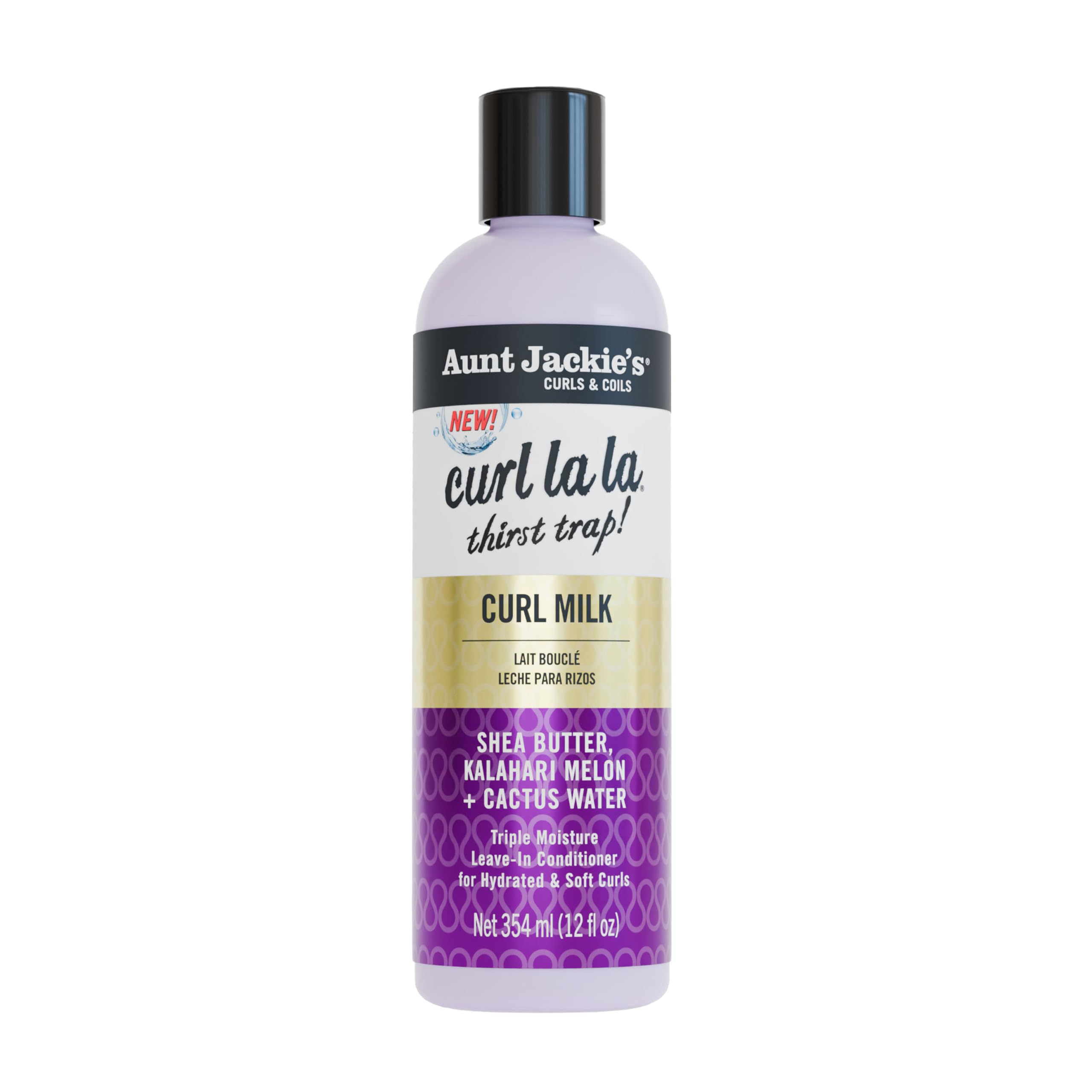 Bouteille Aunt Jackie's Curl La La prête à hydrater et définir les boucles.