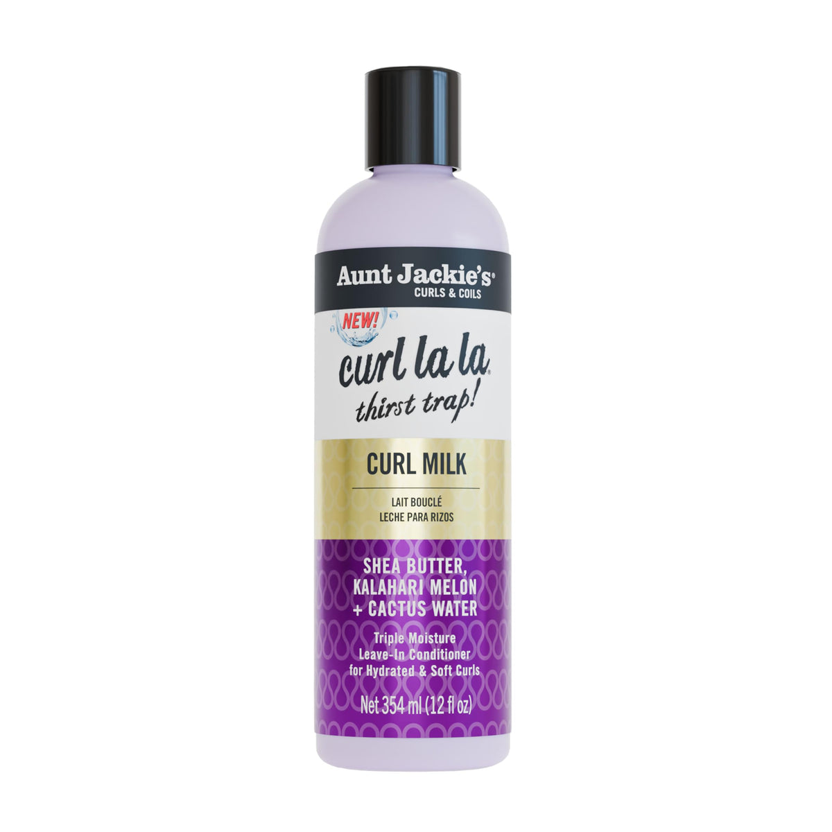 Bouteille Aunt Jackie's Curl La La prête à hydrater et définir les boucles.