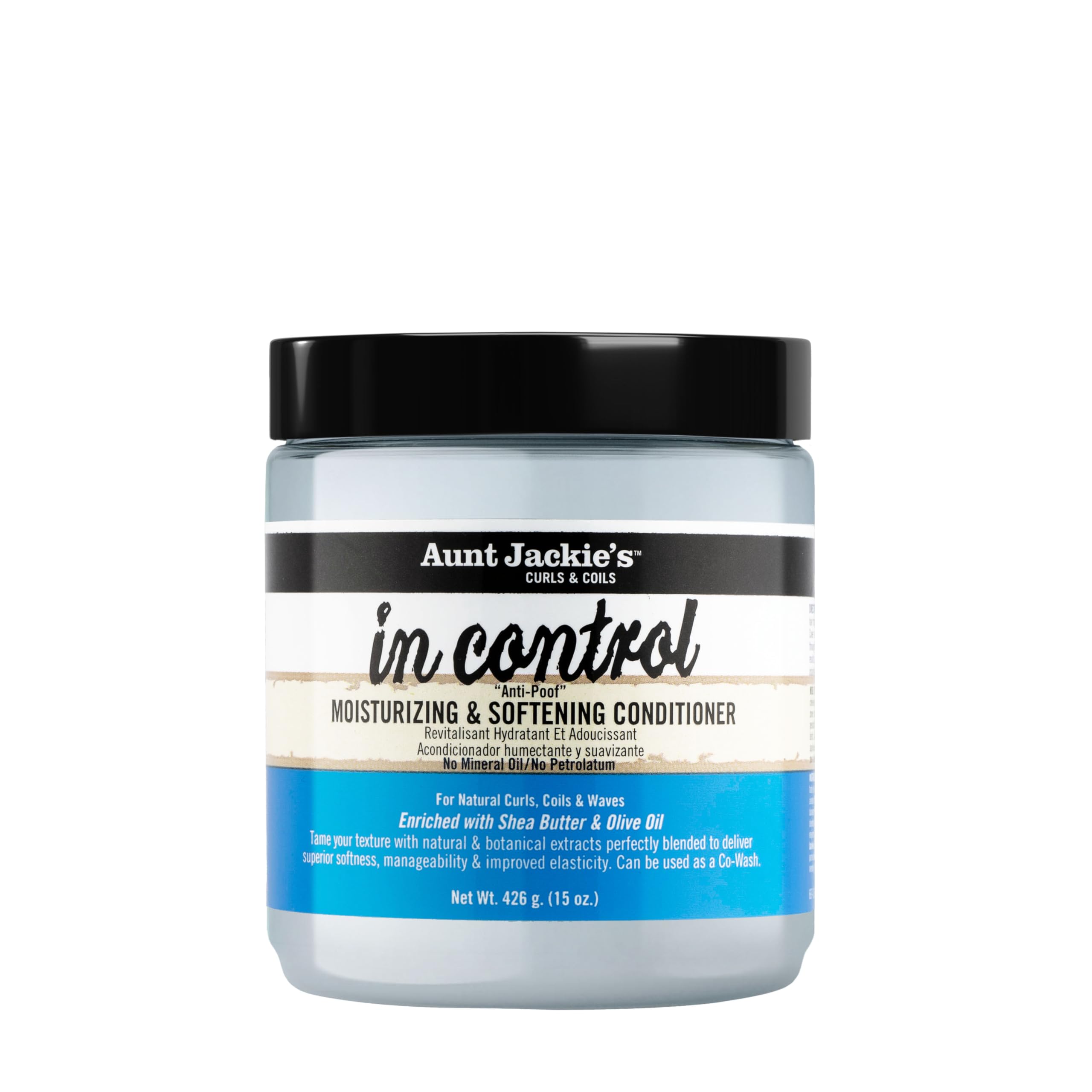 Aunt Jackie's En Contrôle - bouteille Anti-Poof, soin hydratant pour cheveux.