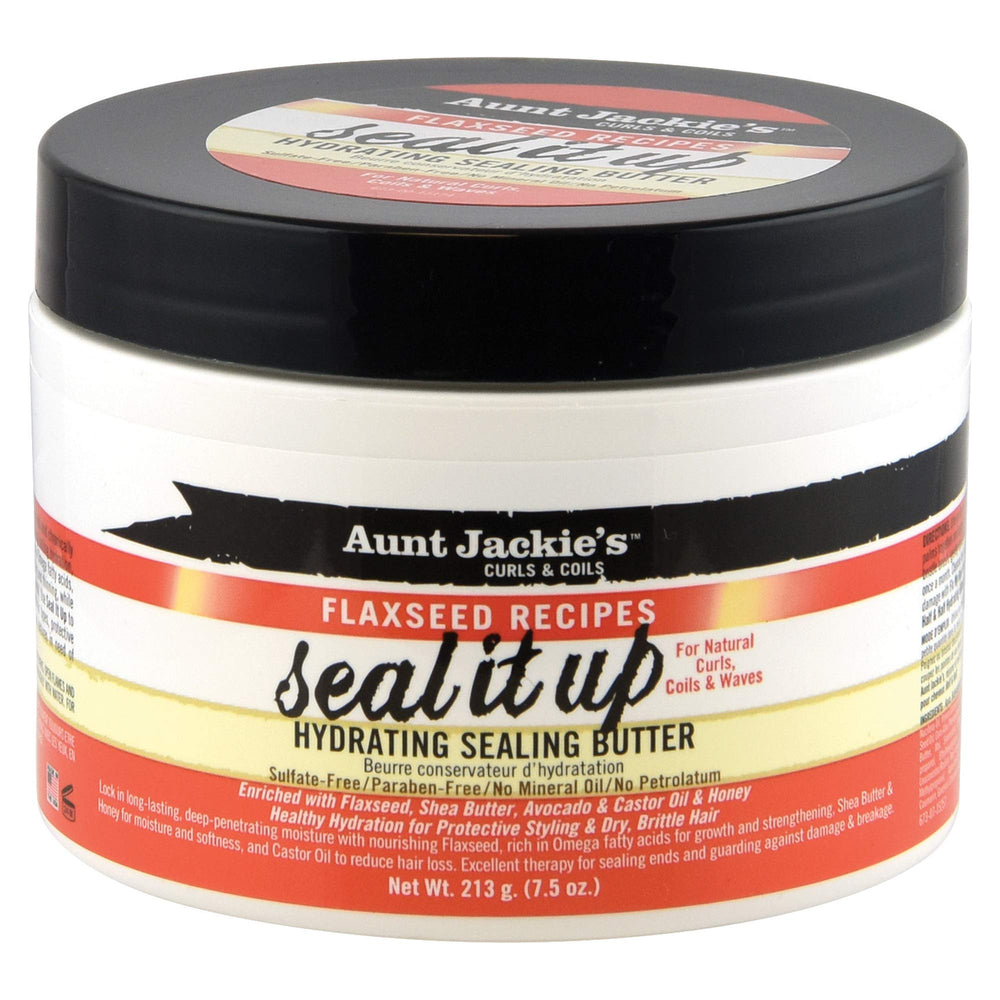 Pot Aunt Jackie's Seal It Up, hydratation durable pour cheveux.