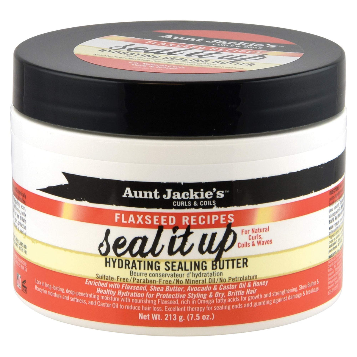 Pot Aunt Jackie's Seal It Up, hydratation durable pour cheveux.