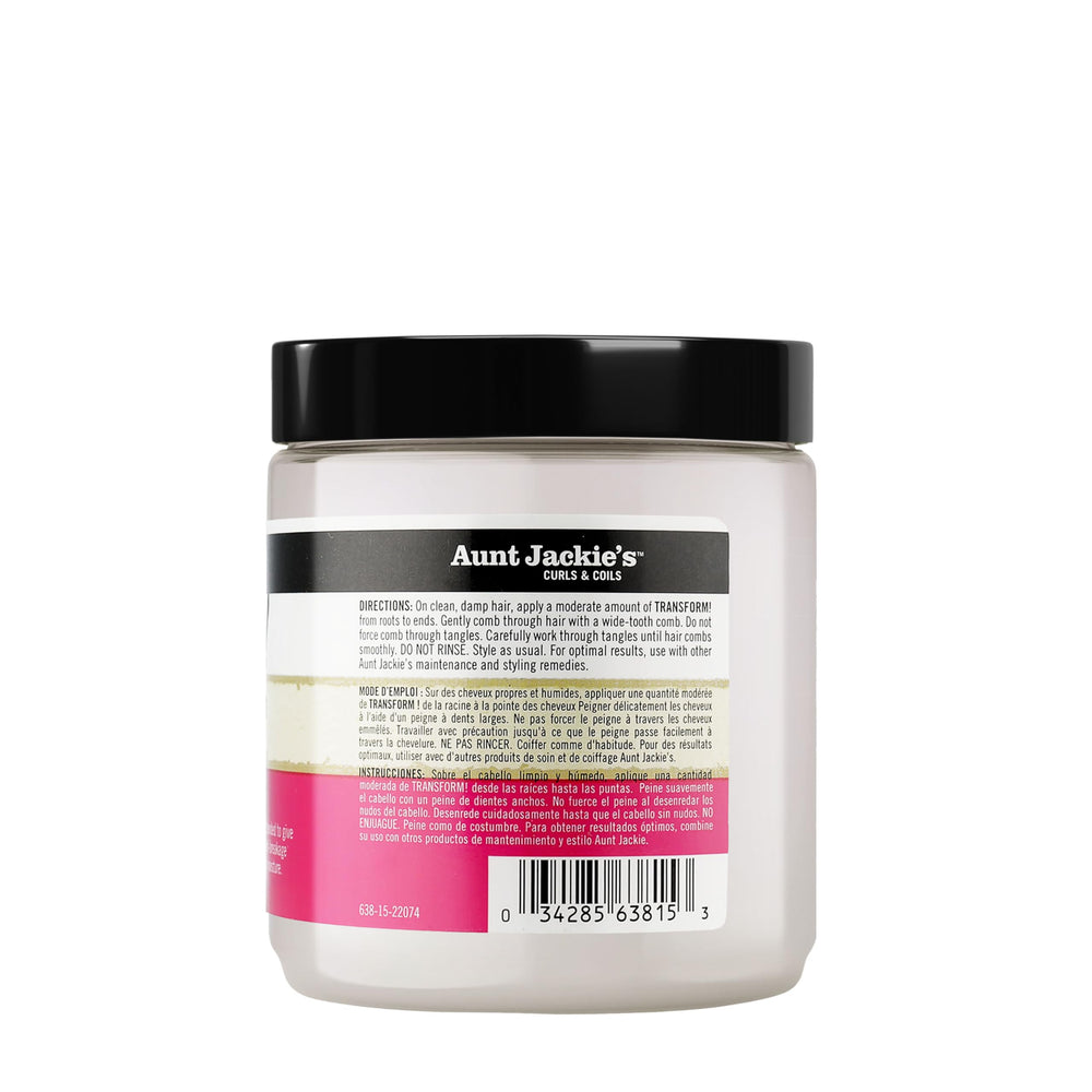 Aunt Jackie's Transform avant-après usage sur cheveux.