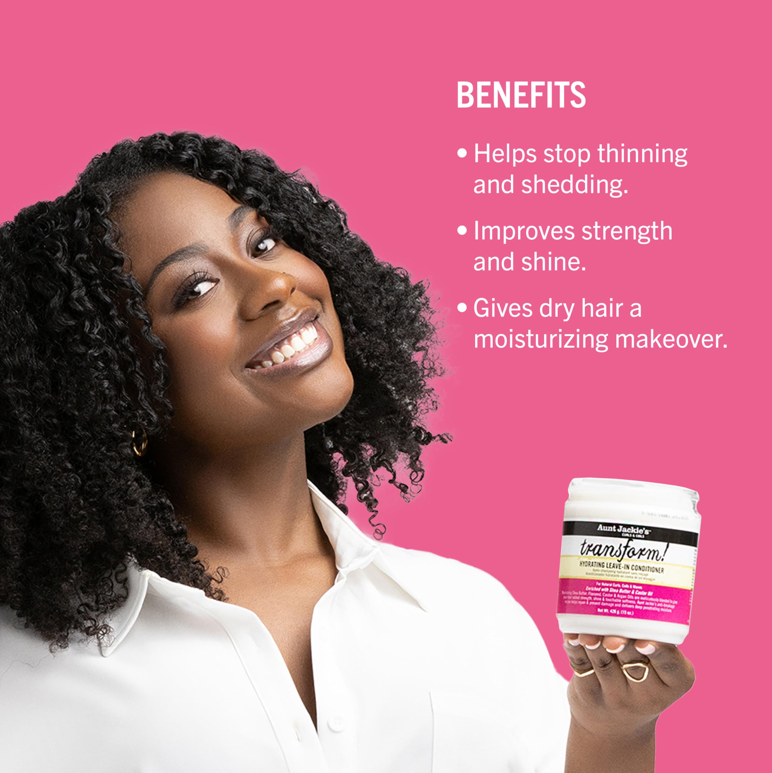 Aunt Jackie's Transform huile argan pour brillance et force.